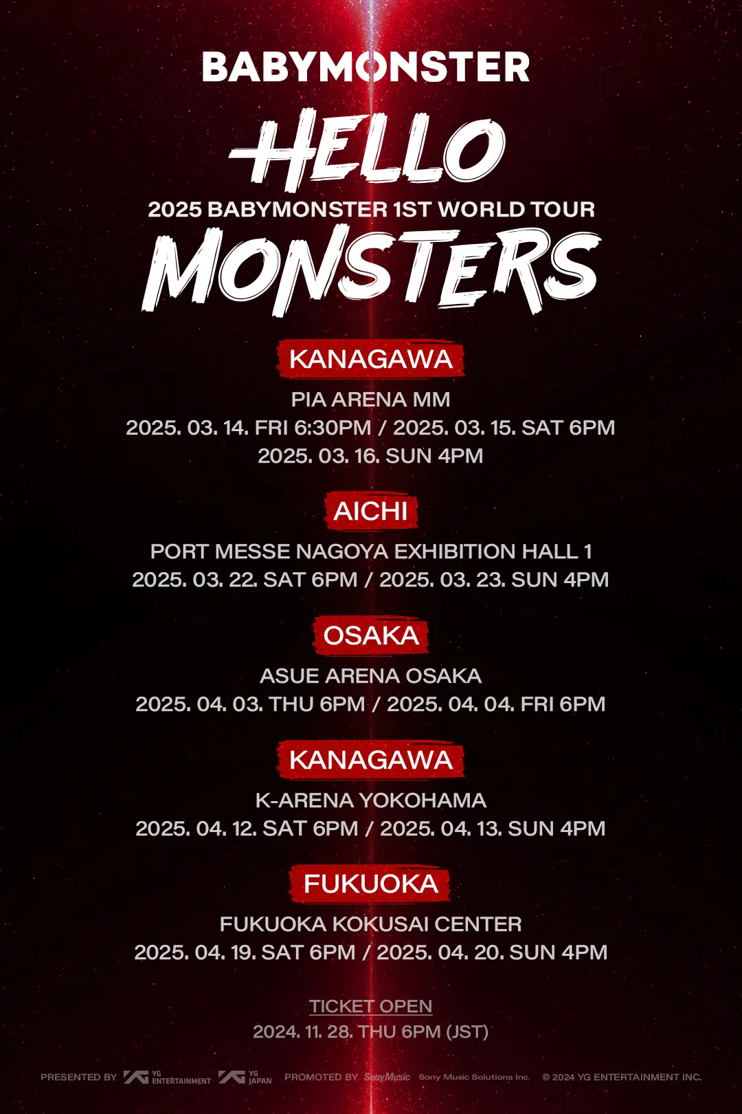 2025 BABYMONSTER 1ST WORLD TOUR HELLO MONSTERS